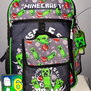 Minecraft Kids Backpack- 6 Piece Set + Bonus Items